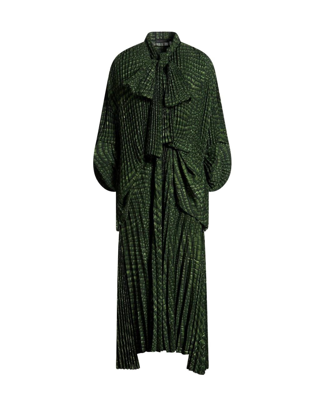 Balenciaga Green Pleated Dresses