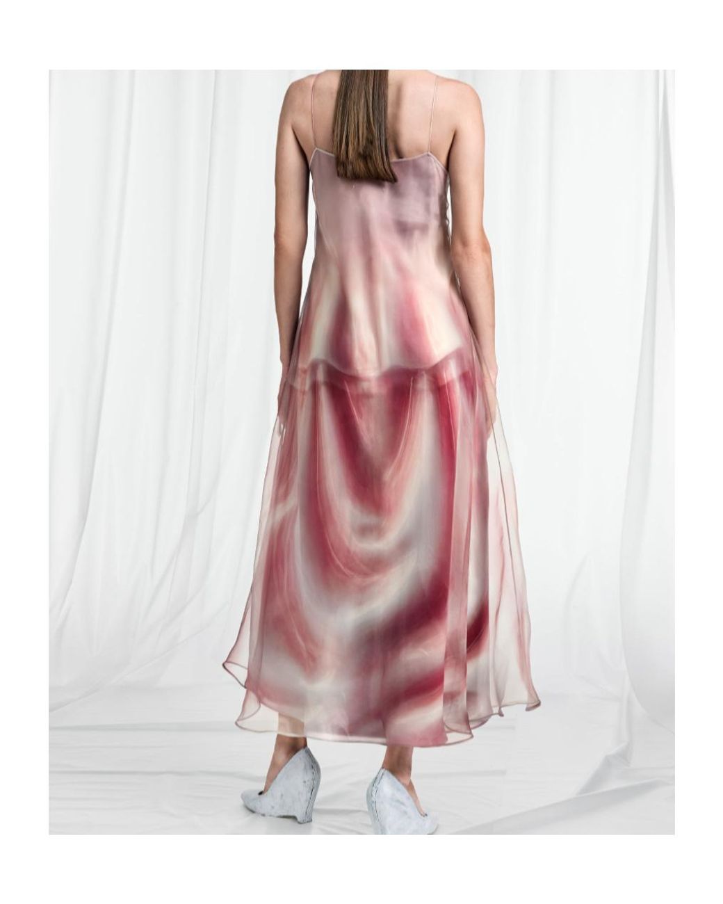 Maison Margiela Pink Trompe L'Oeil Organza Slip Dress