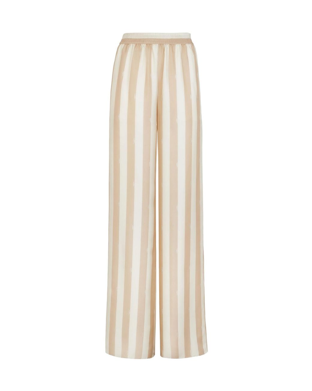 Fendi Natural Striped Wide-Leg Pants