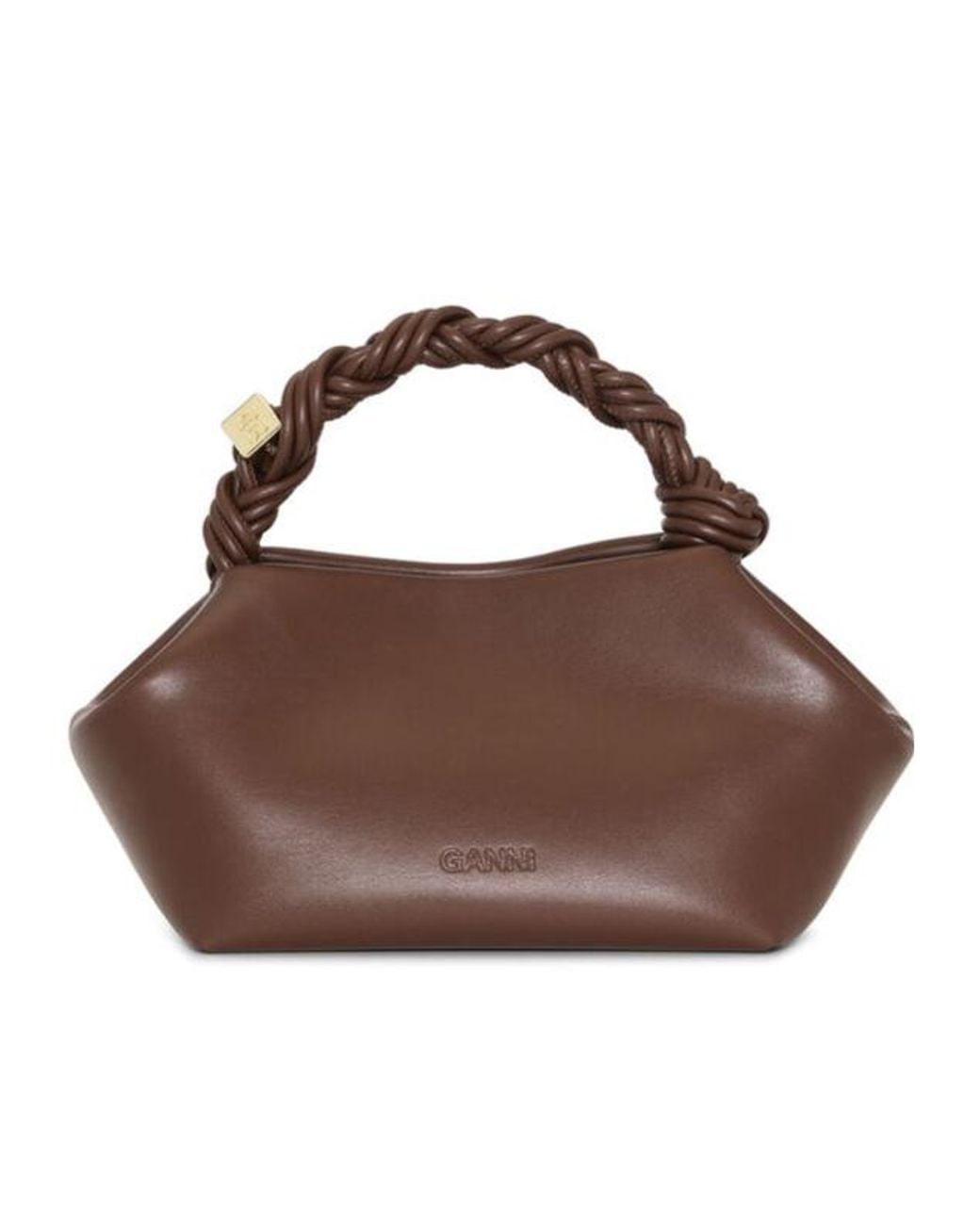 Ganni Brown Bou Small Top Handle Bag