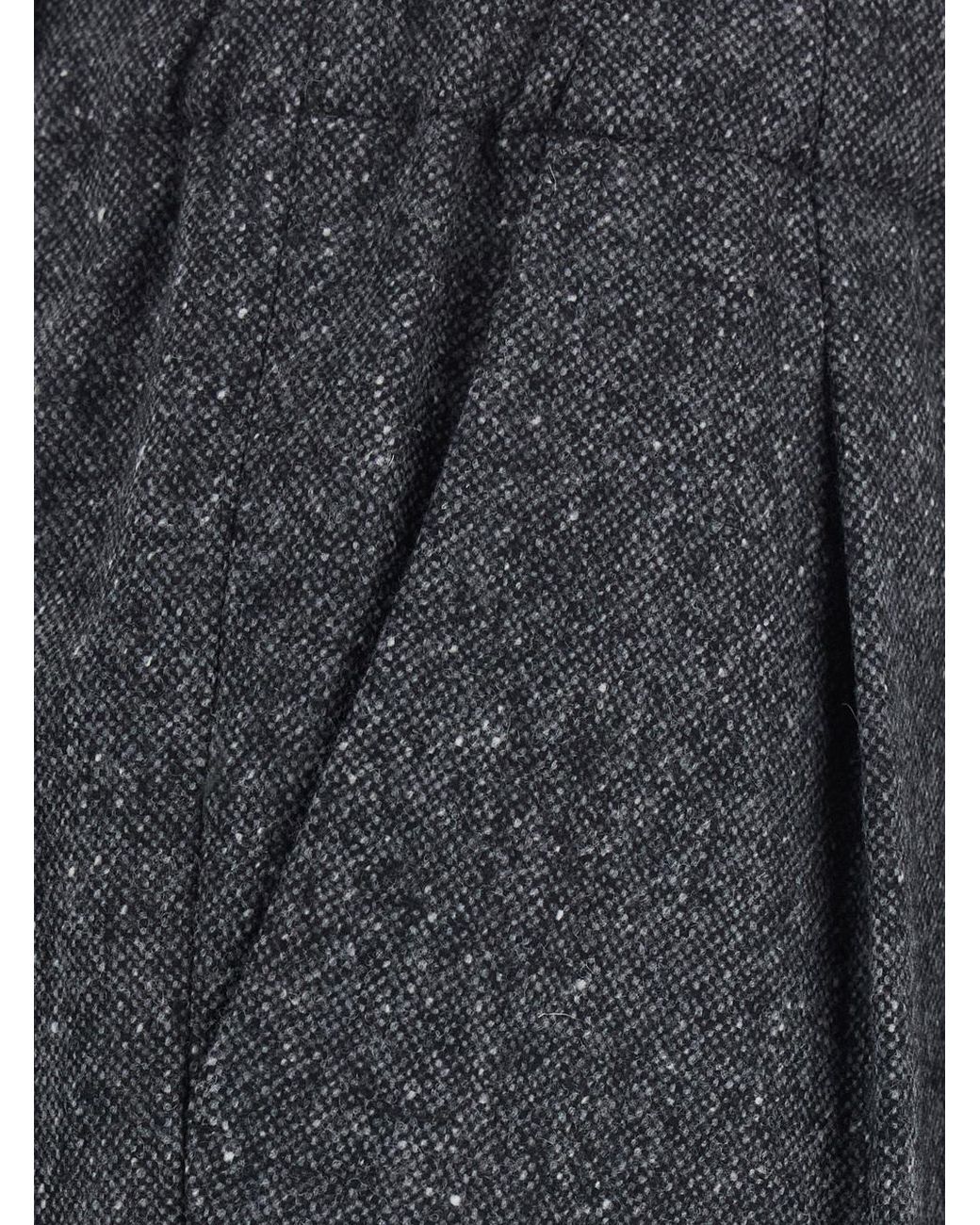 Brunello Cucinelli Gray 7/8-Length Elasticated Waistband Trousers