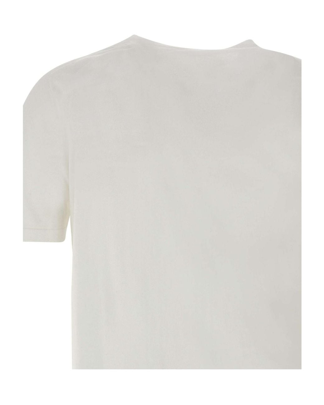 Kangra Cashmere White Kangra Crew Neck Regular Fit T-Shirt for men