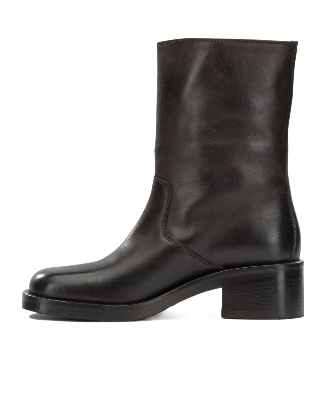 Strategia Black Round-Toe Ankle Boots