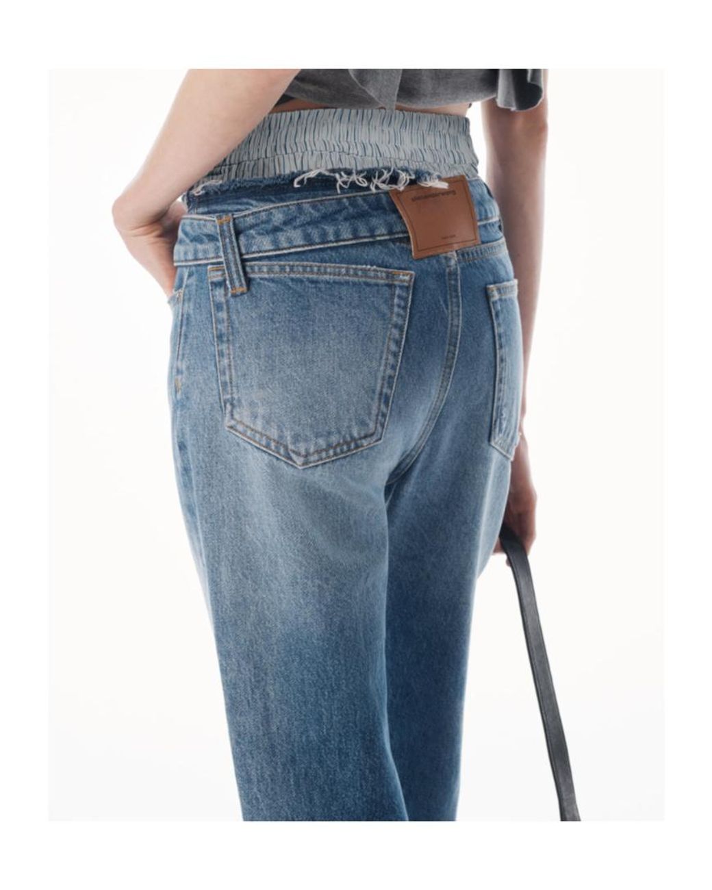 Alexander Wang Blue Boxer Drop Waistband Slim Jeans