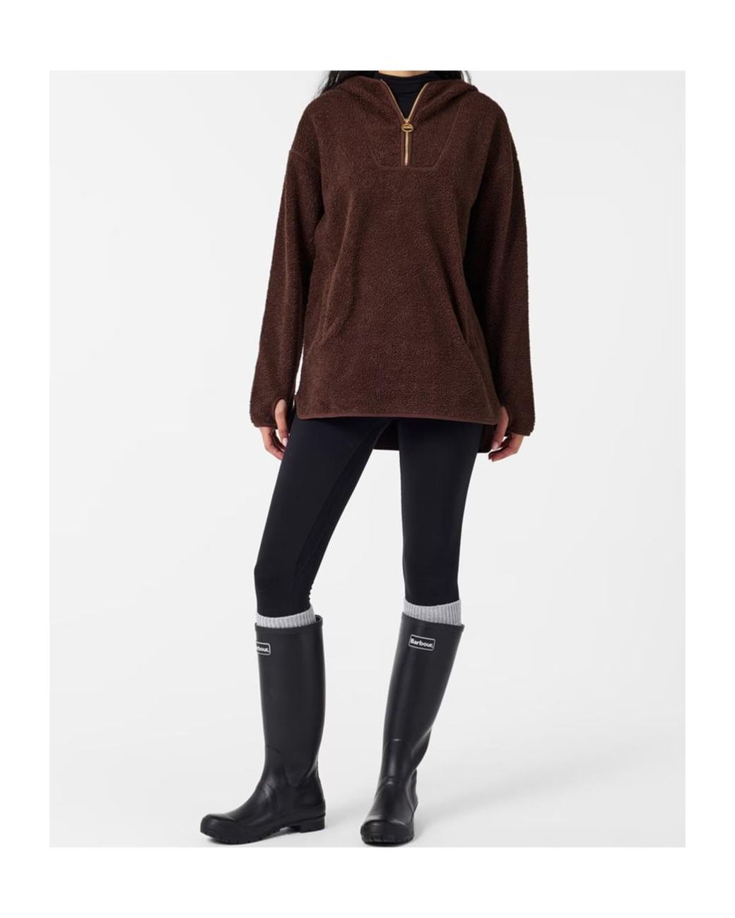 Barbour Brown Hooded Fleece Sweatshirt
