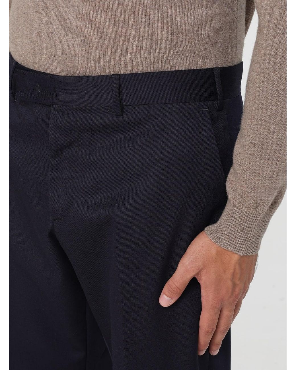 Pt Pantaloni Blue Wool Trousers for men