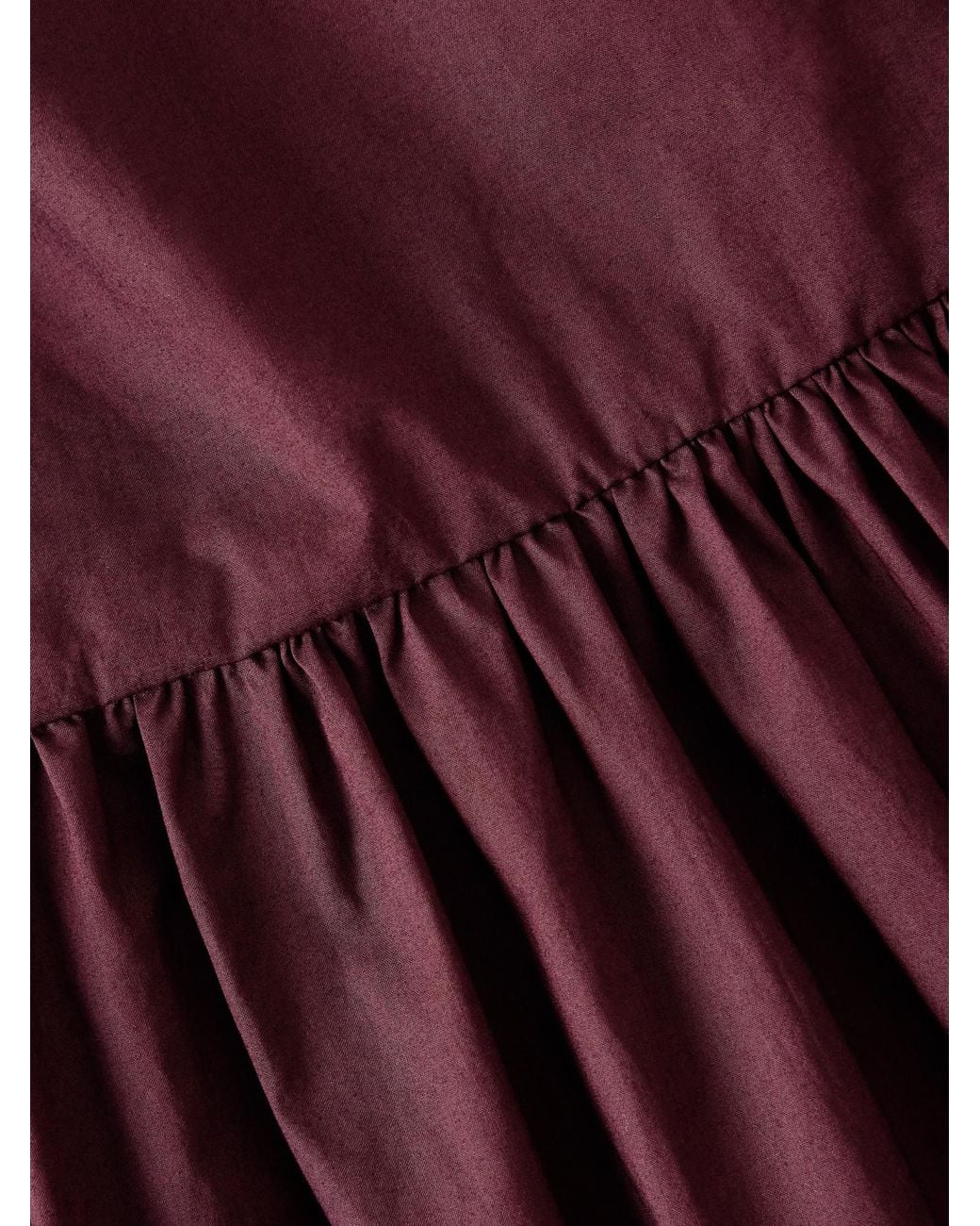 Matteau Purple Gathered Organic Cotton-Poplin Midi Dress