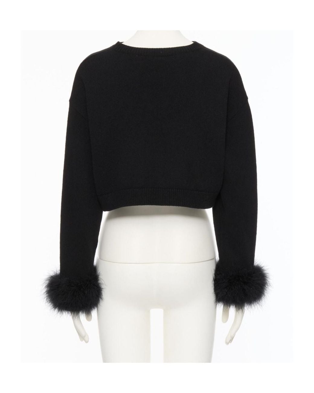 Valentino Black Cashmere Jumper With Feathers