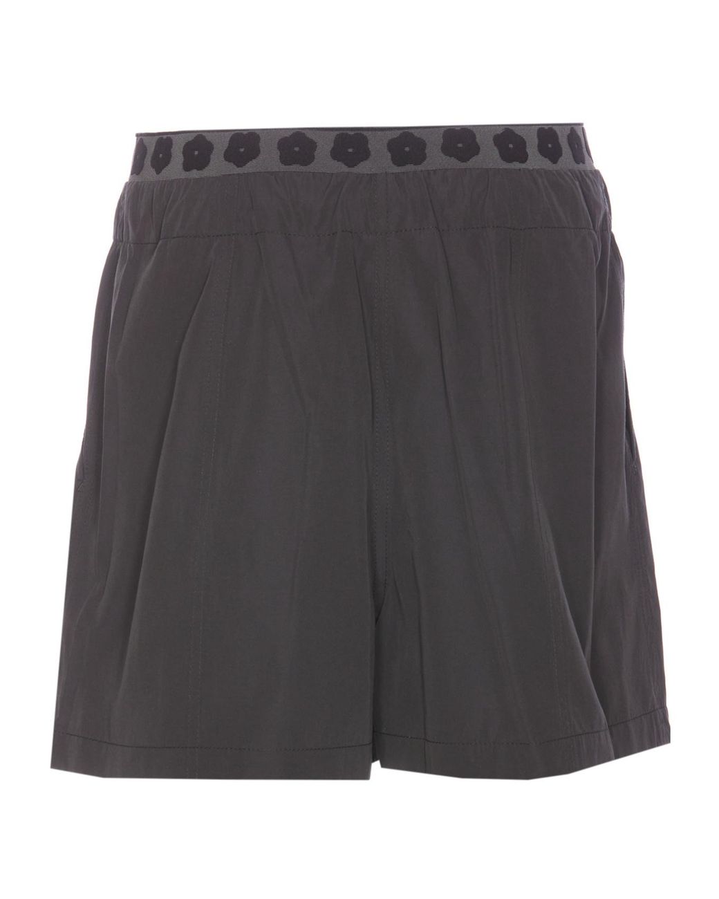 KENZO Gray Boke Flower Patch Drawstring Shorts