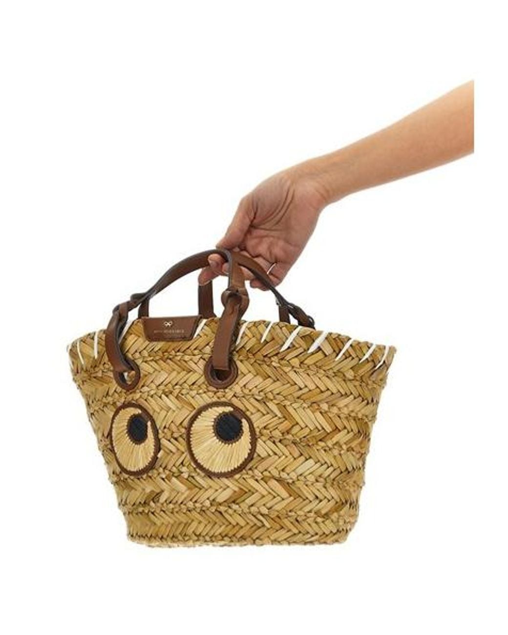 Anya Hindmarch Metallic Small Paper Eyes Basket Bag