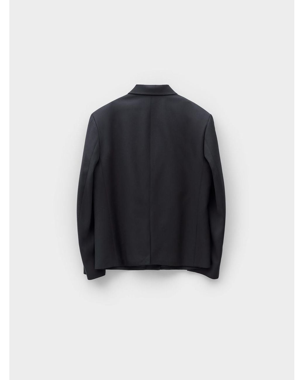 Low Classic Black Notched-Lapel Button-Fastening Blazer