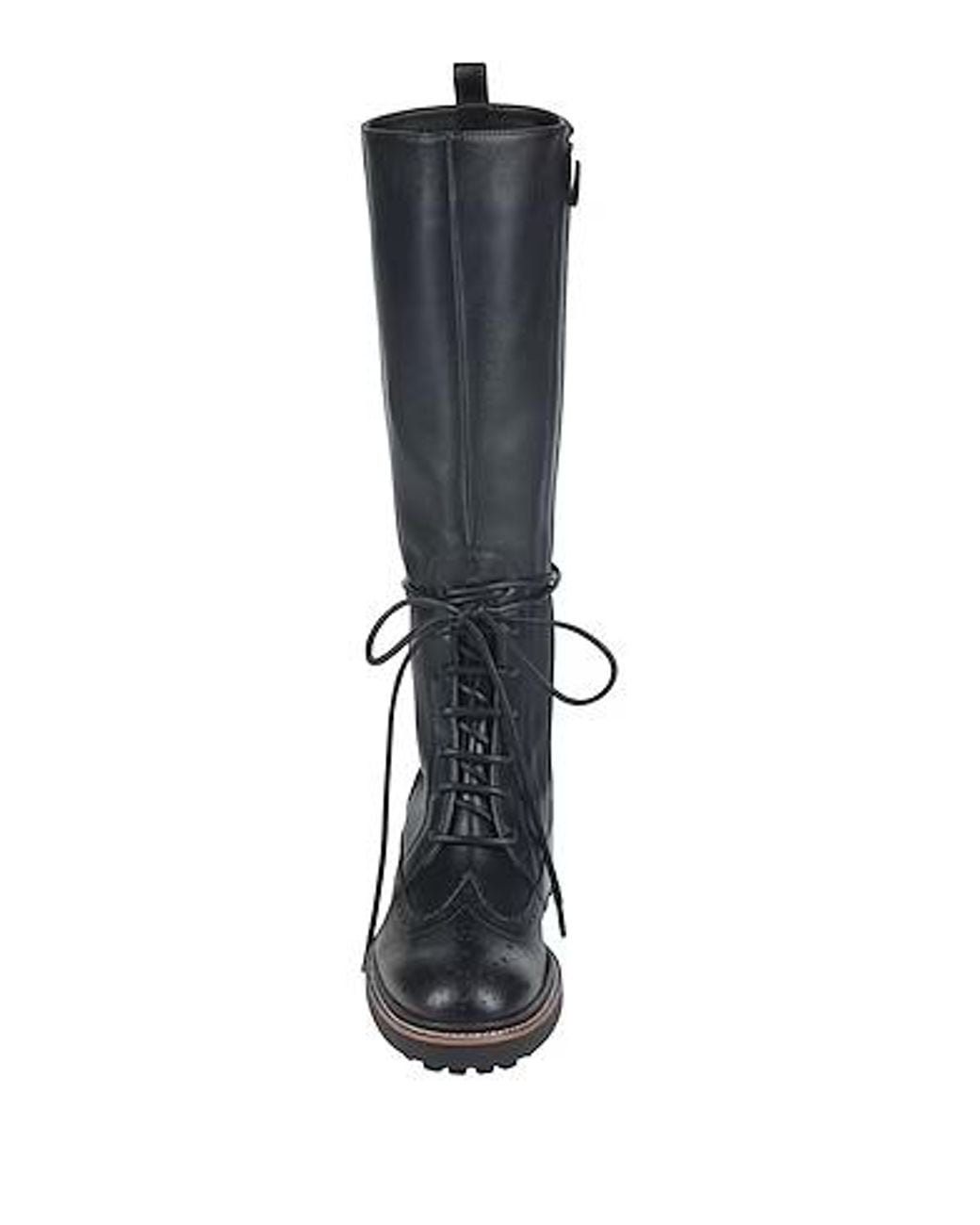 Chloé Black Lace-Up Knee-High Boots