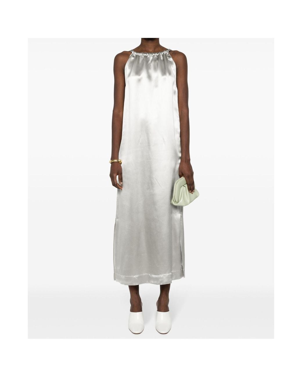 Loulou de Saison White Morene Metallic Maxi Dress