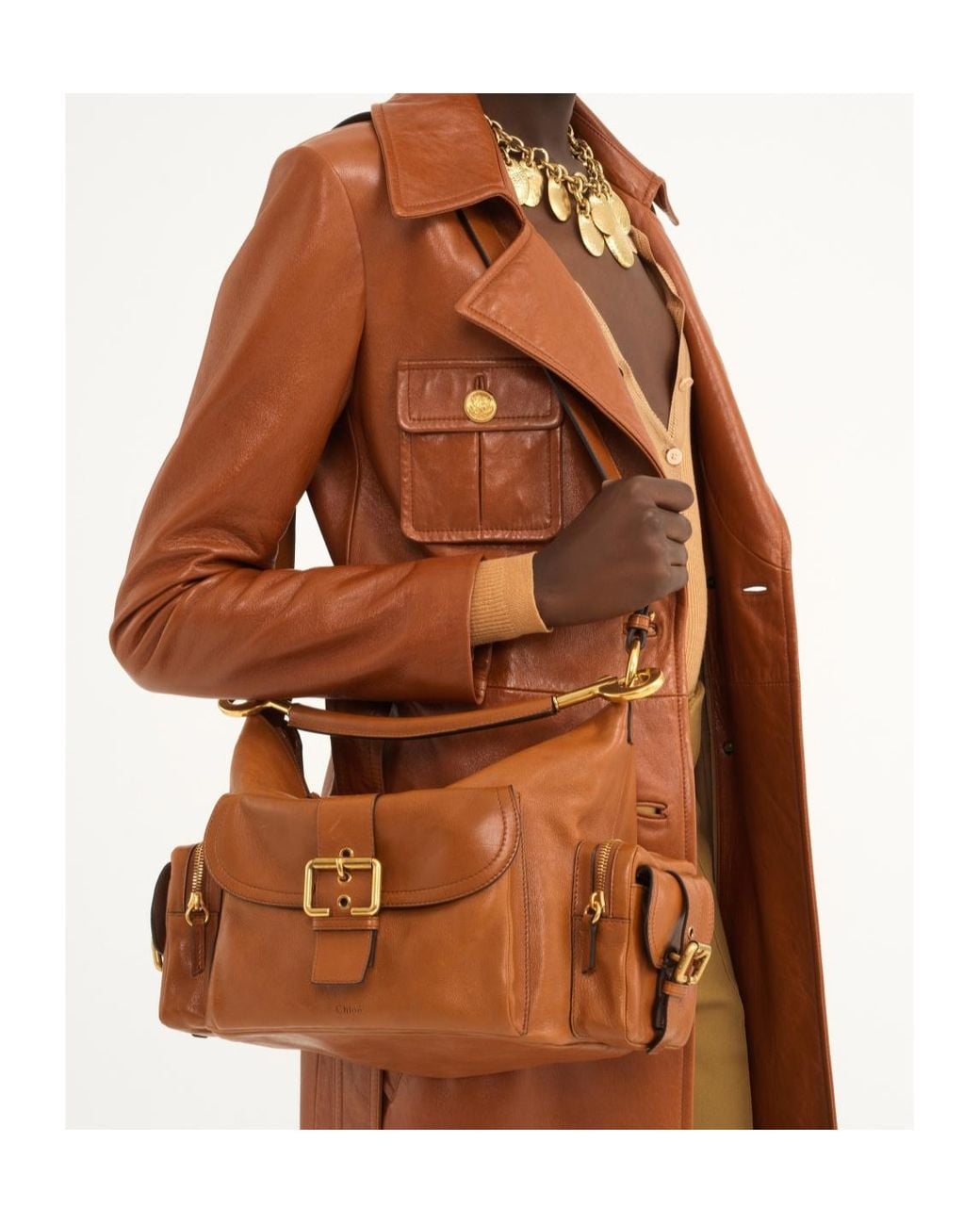 Chloé Brown Chloé Camera Zipped Shoulder Bag