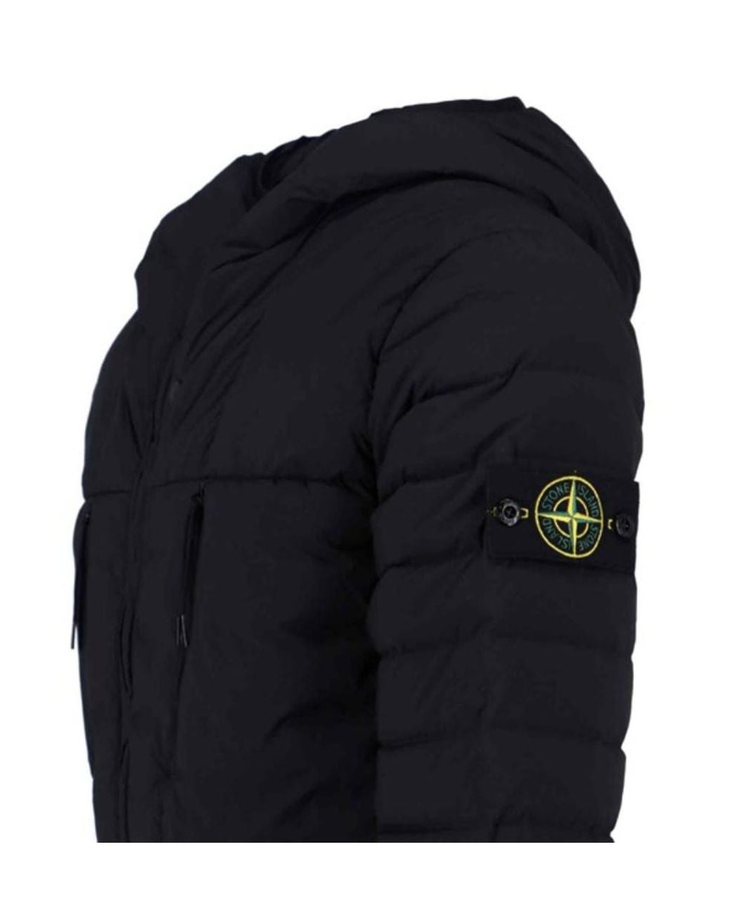 Stone Island Black Zip-Up Down Jacket for men