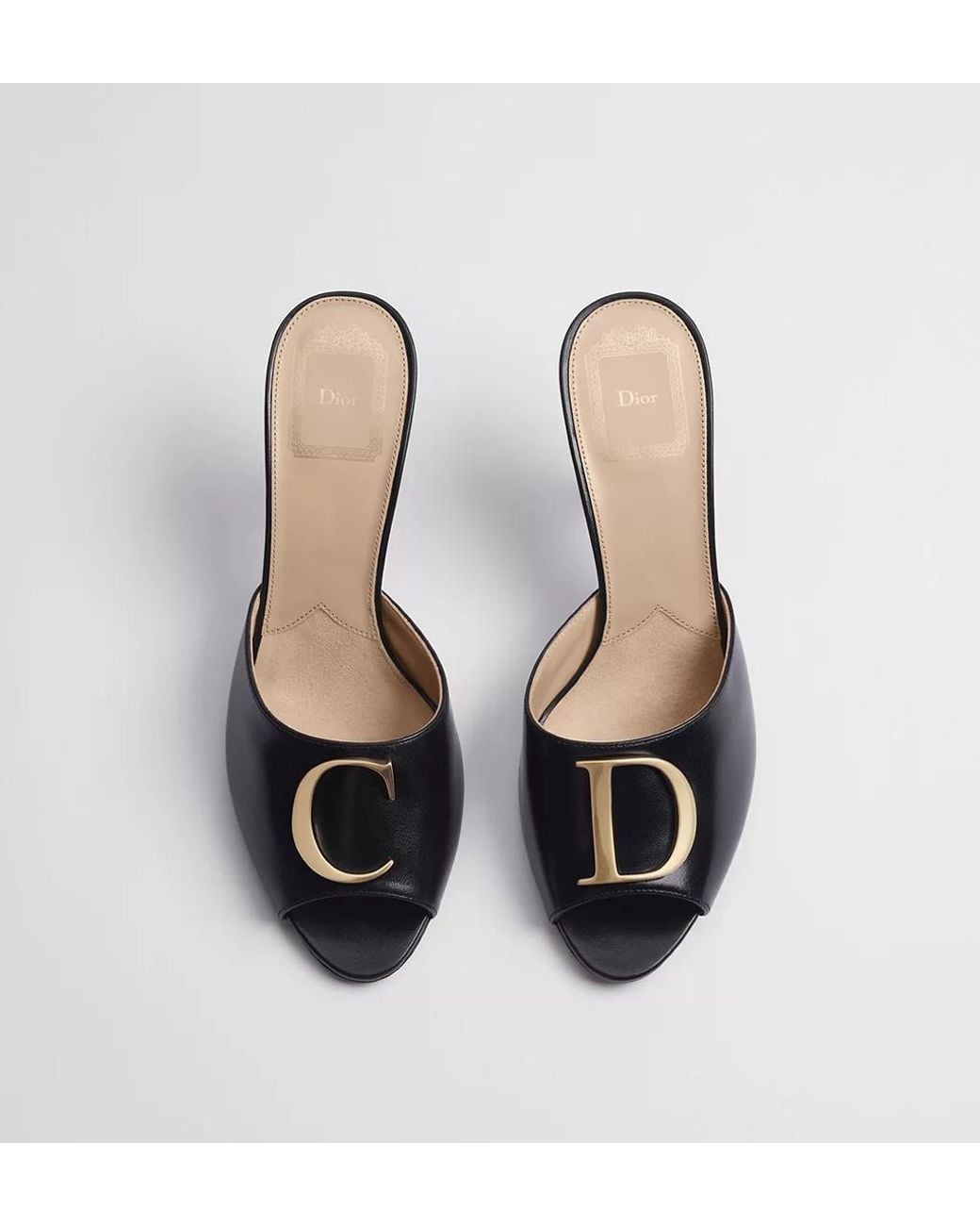 Dior Black Initials Heeled Slide