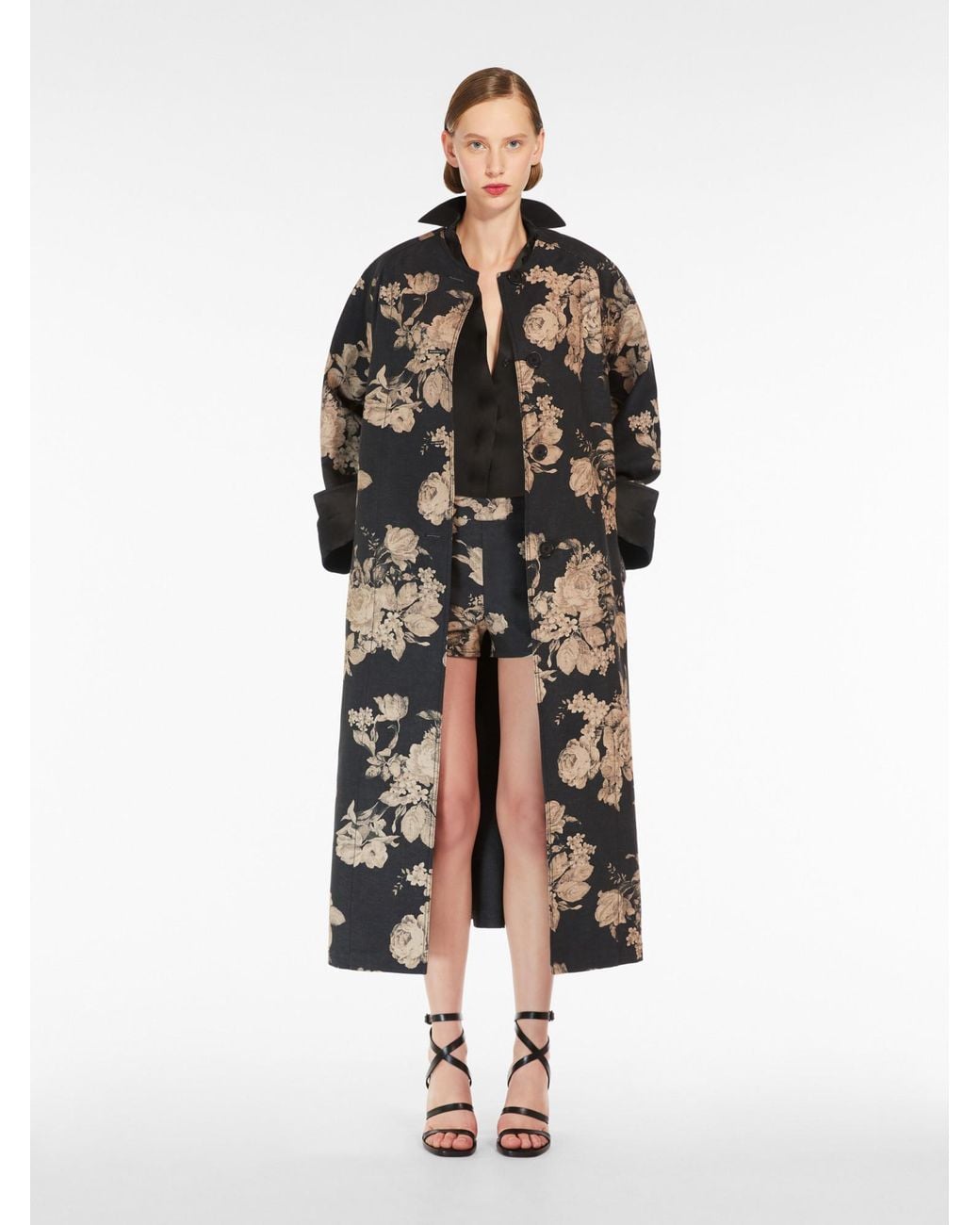 Max Mara Multicolor Lambert Floral-Print Coat