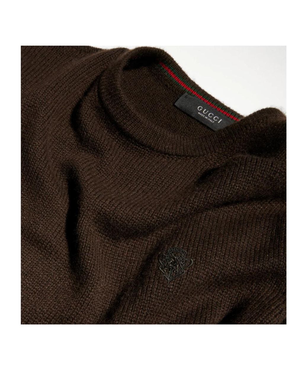 Gucci Black Knit Cashmere Sweater With Embroidery for men