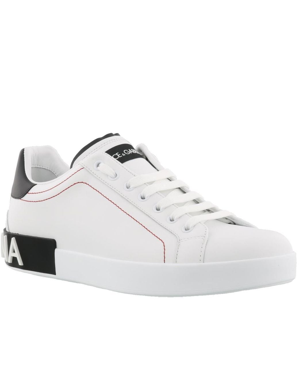 Dolce & Gabbana White Portofino Lace-Up Sneakers for men