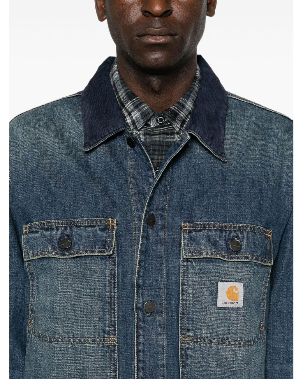 Carhartt Blue Wip Logo Patch Denim Jacket for men