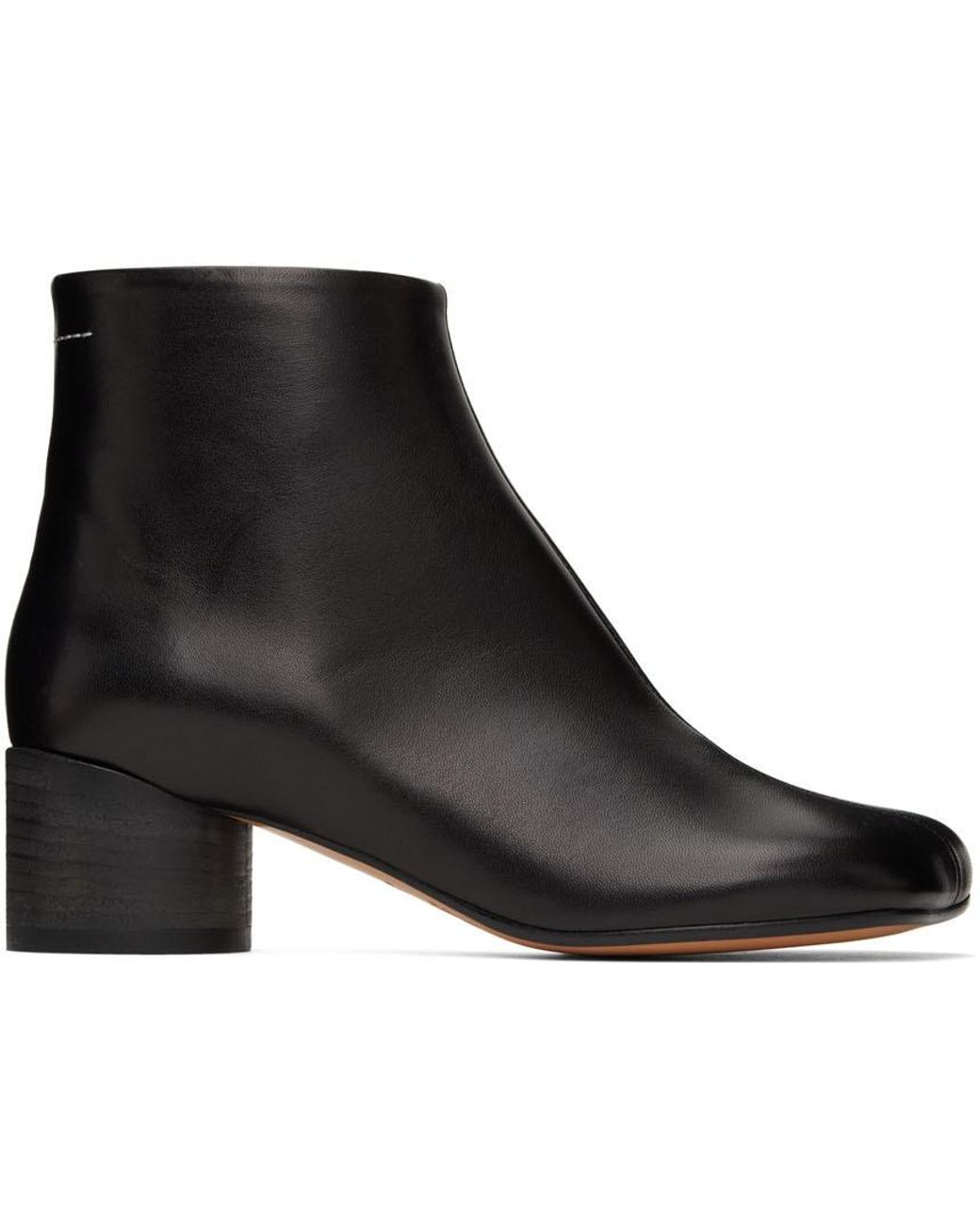 MM6 by Maison Margiela Black Square Toe Ankle Boots