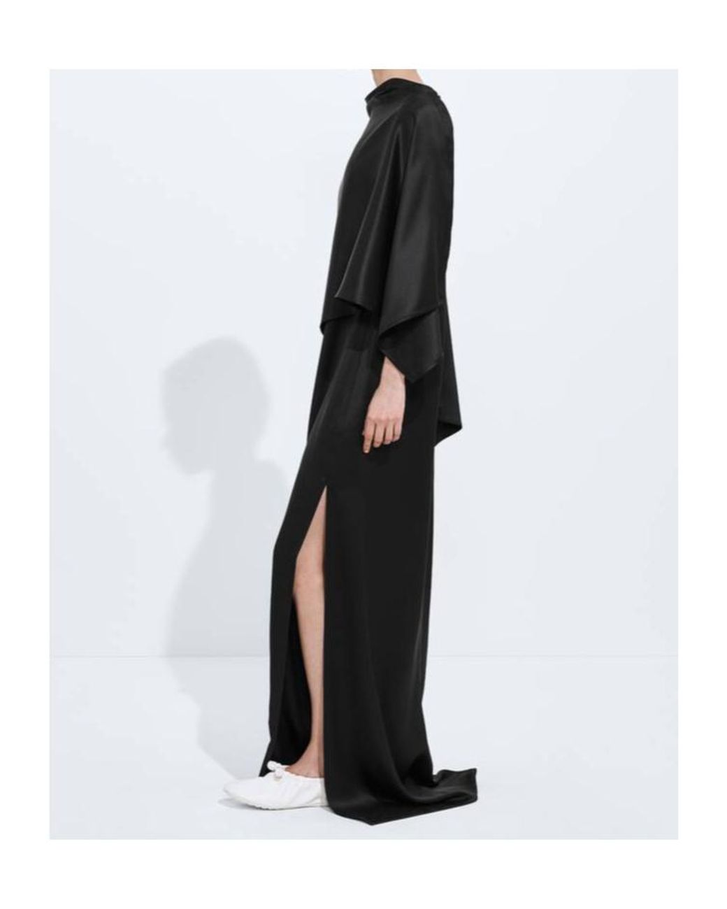 Bottega Veneta Black Fluid Silk Satin Dress
