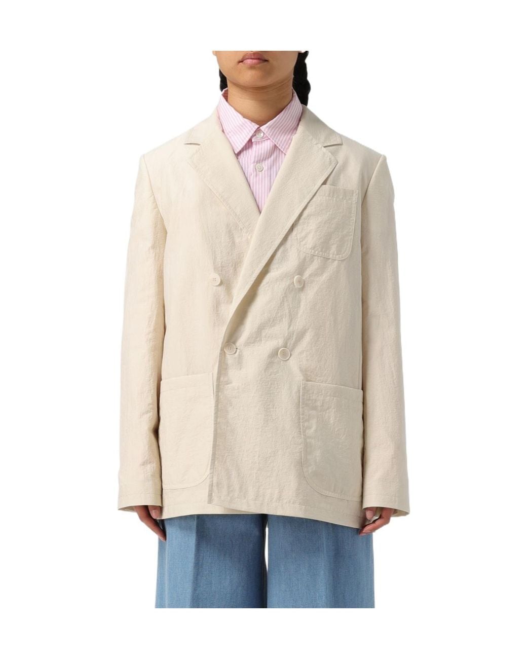 A.P.C. Natural Double-Breasted Tailored Blazer