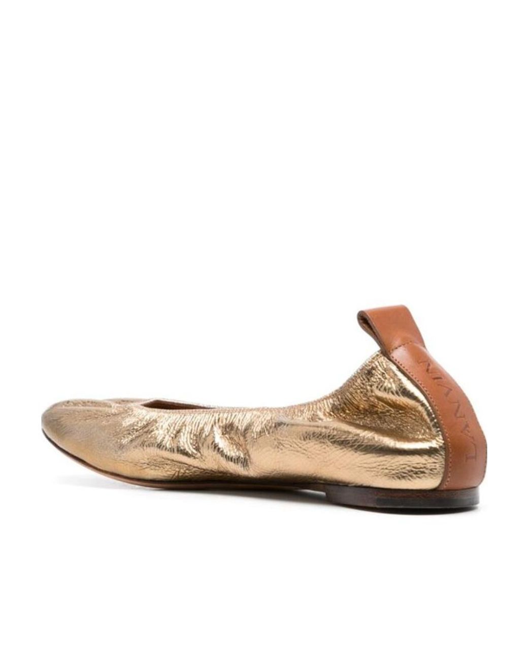 Lanvin Multicolor Ruched Detail Round-Toe Ballerina Shoes
