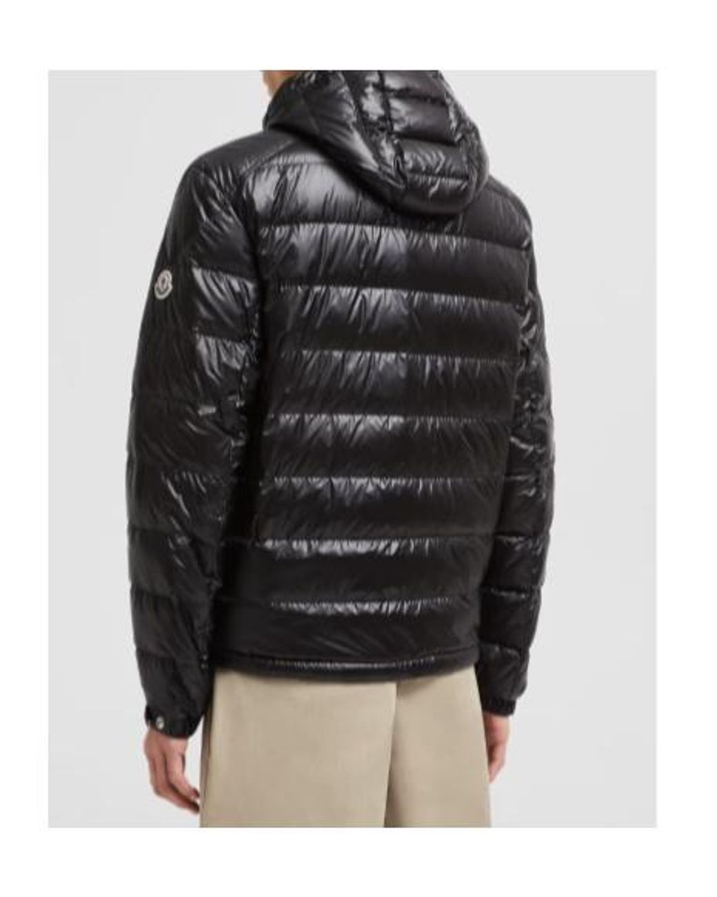 Moncler Black Gliere Logo Patch Padded Jacket for men