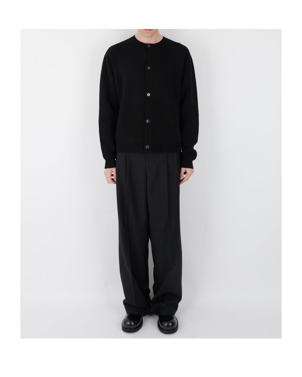 sunflower Black Wool Pleated Casual Pants for men