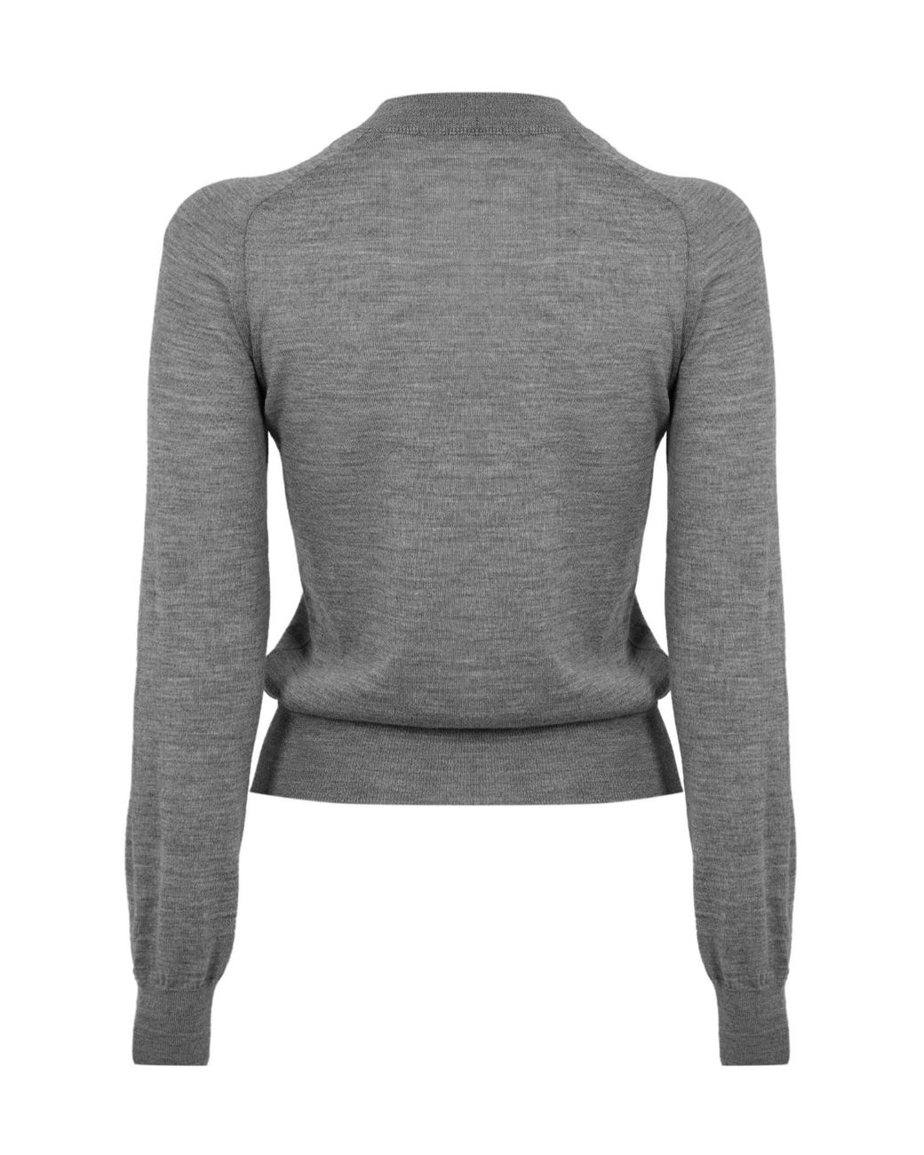 AMI Gray Knitted Crew Neck Sweater