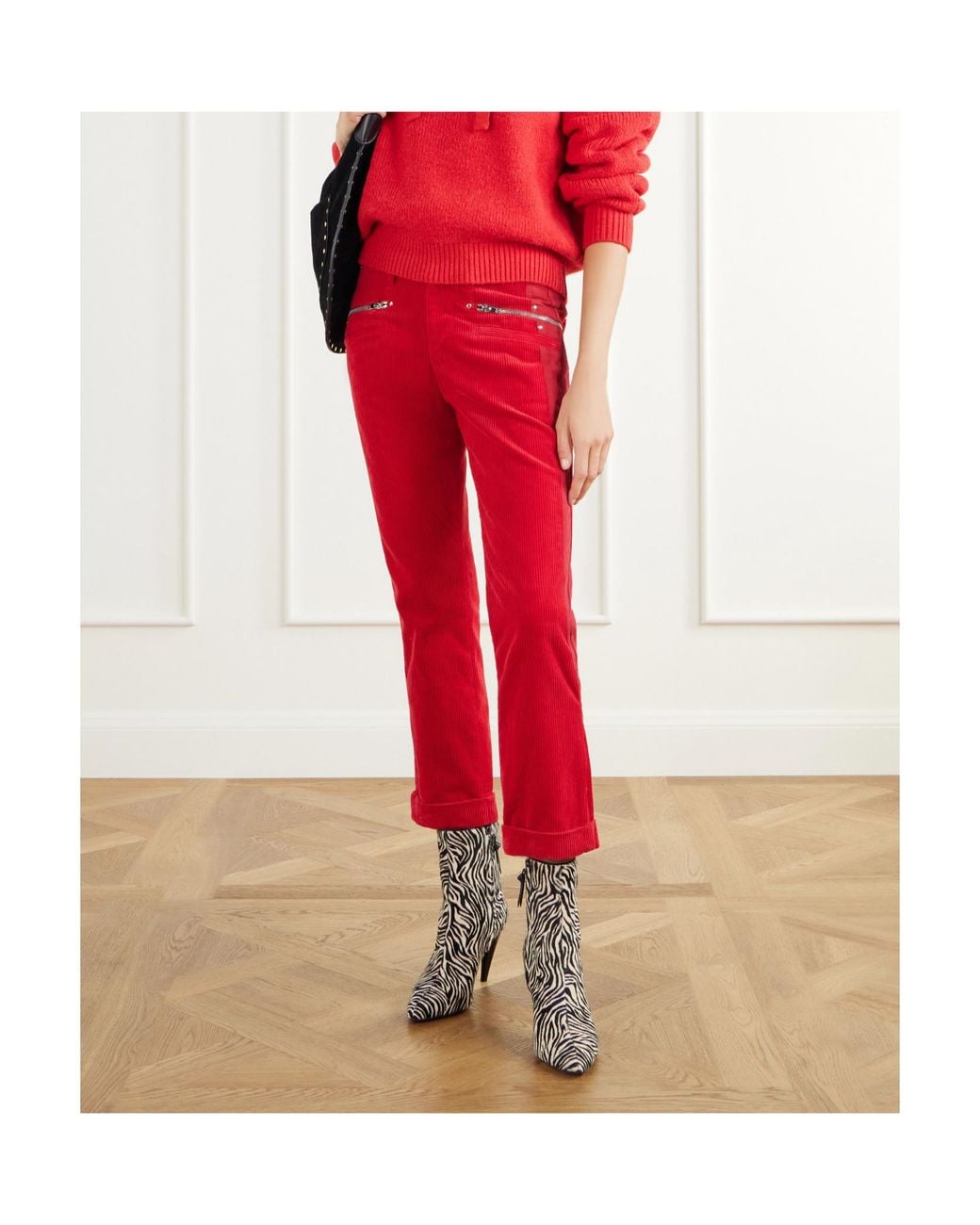 Isabel Marant Red Straight-Leg Casual Trousers