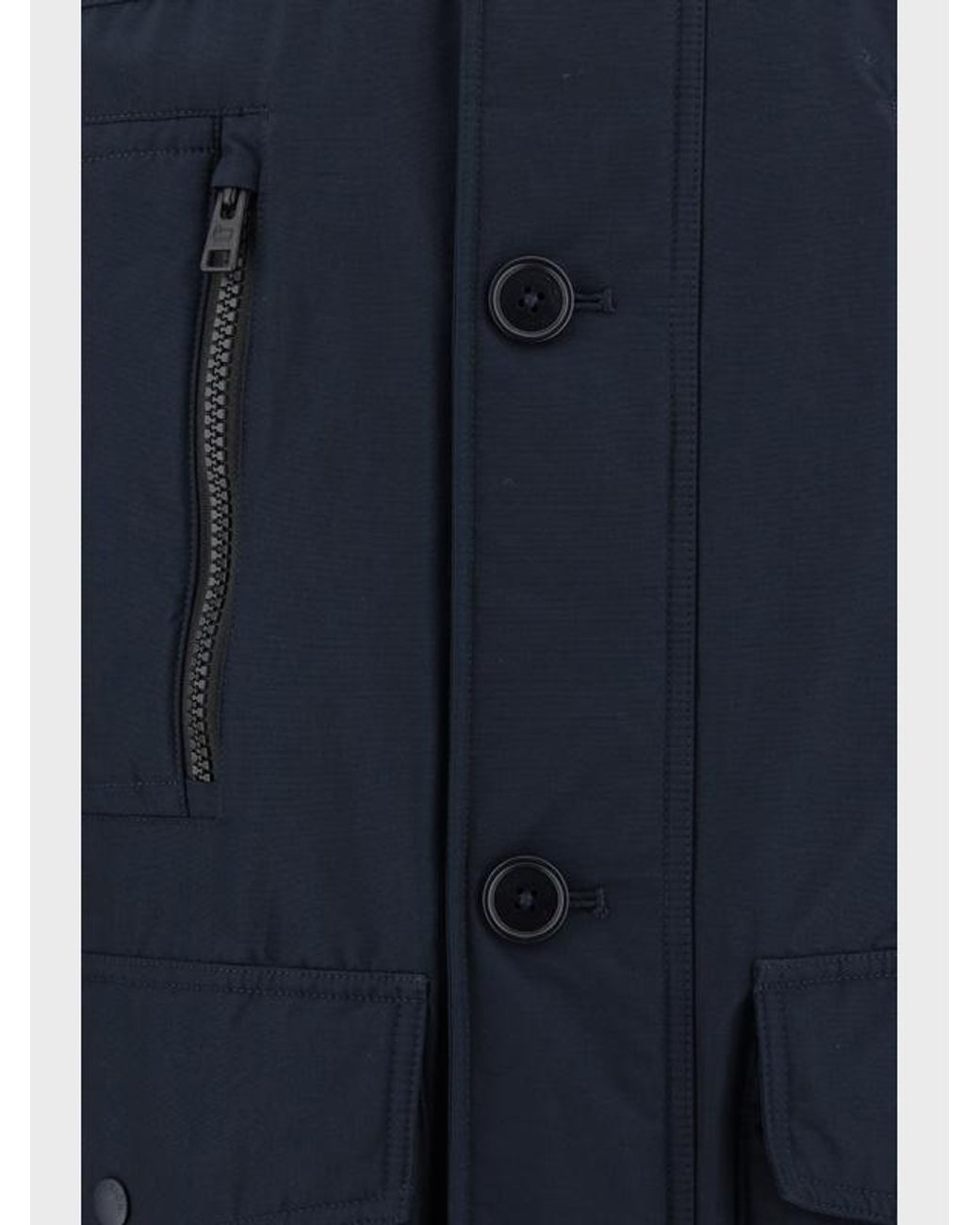 Woolrich Blue Hooded Padded Parka for men
