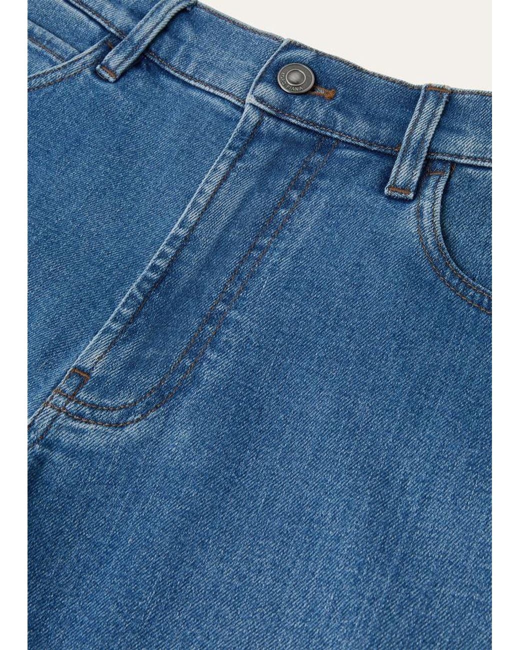 Loro Piana Blue Belt-Strap Jeans for men