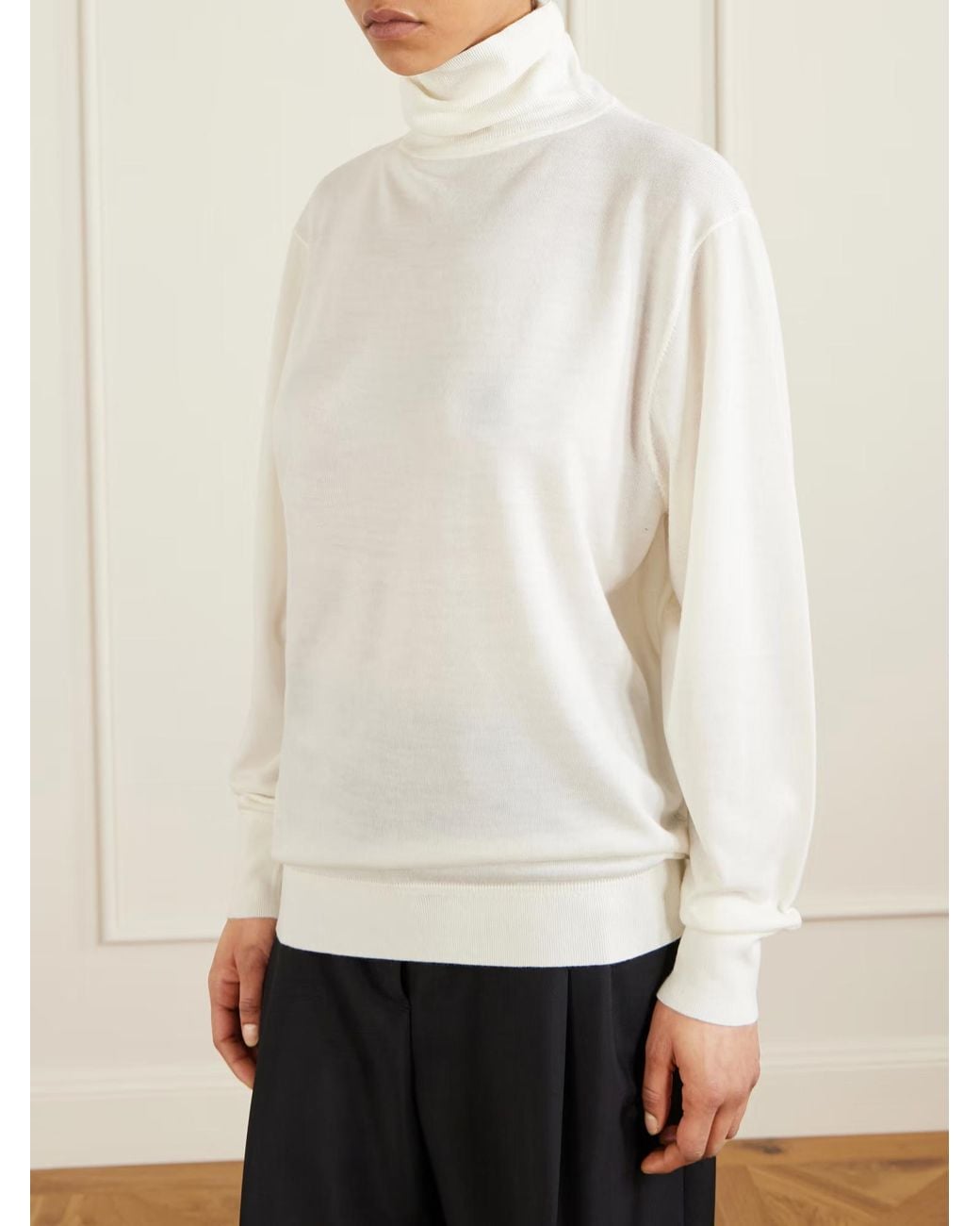 Totême  White Totême Roll-Neck Knitted Jumper