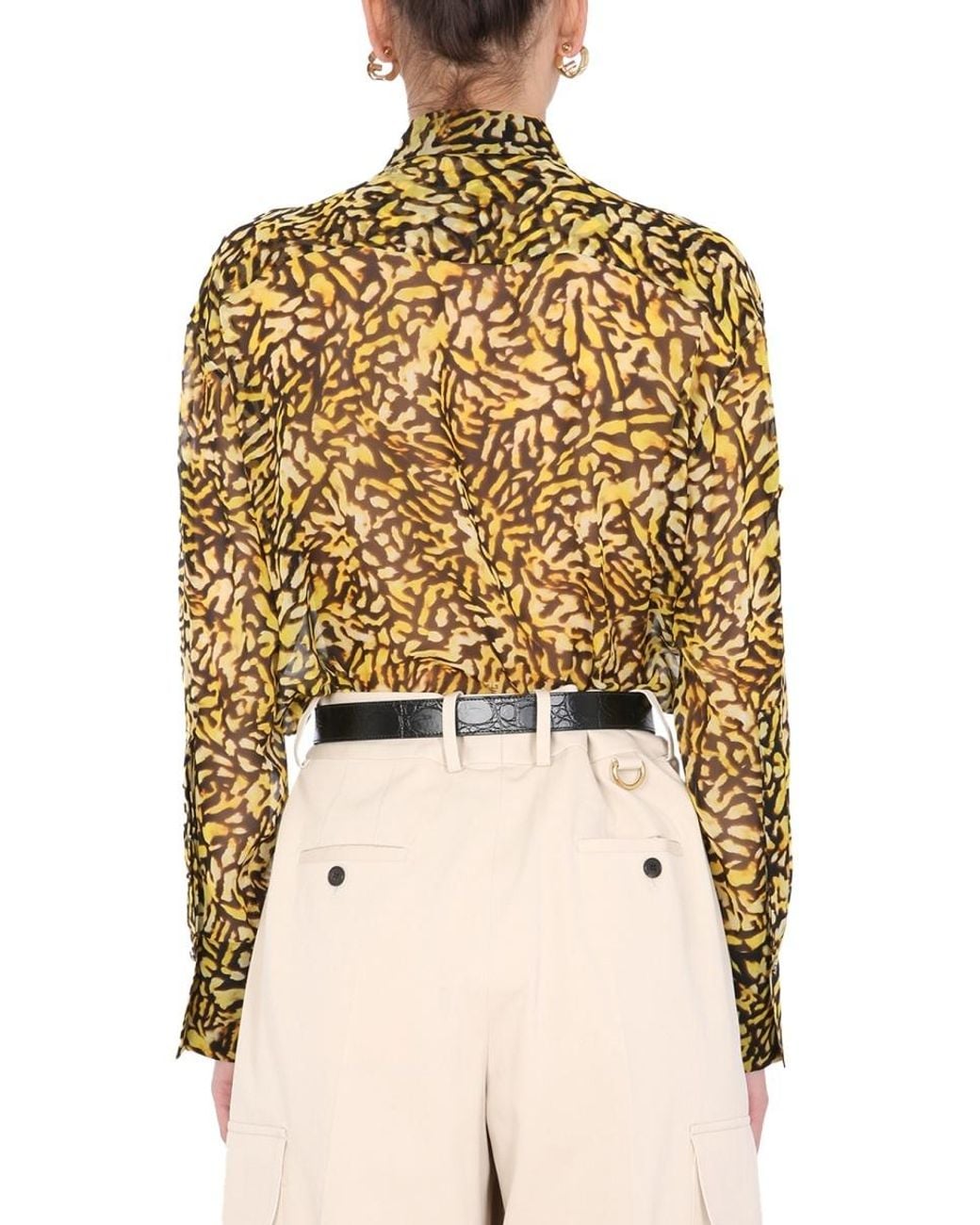 Givenchy Natural Animal Print Zipped Shirt