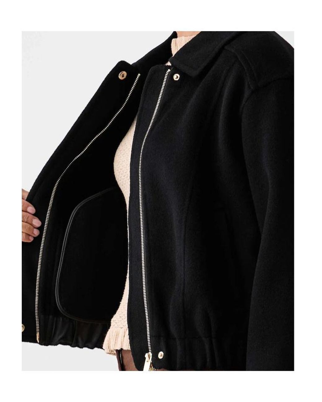 Marella Black Casual Zip-Up Jacket