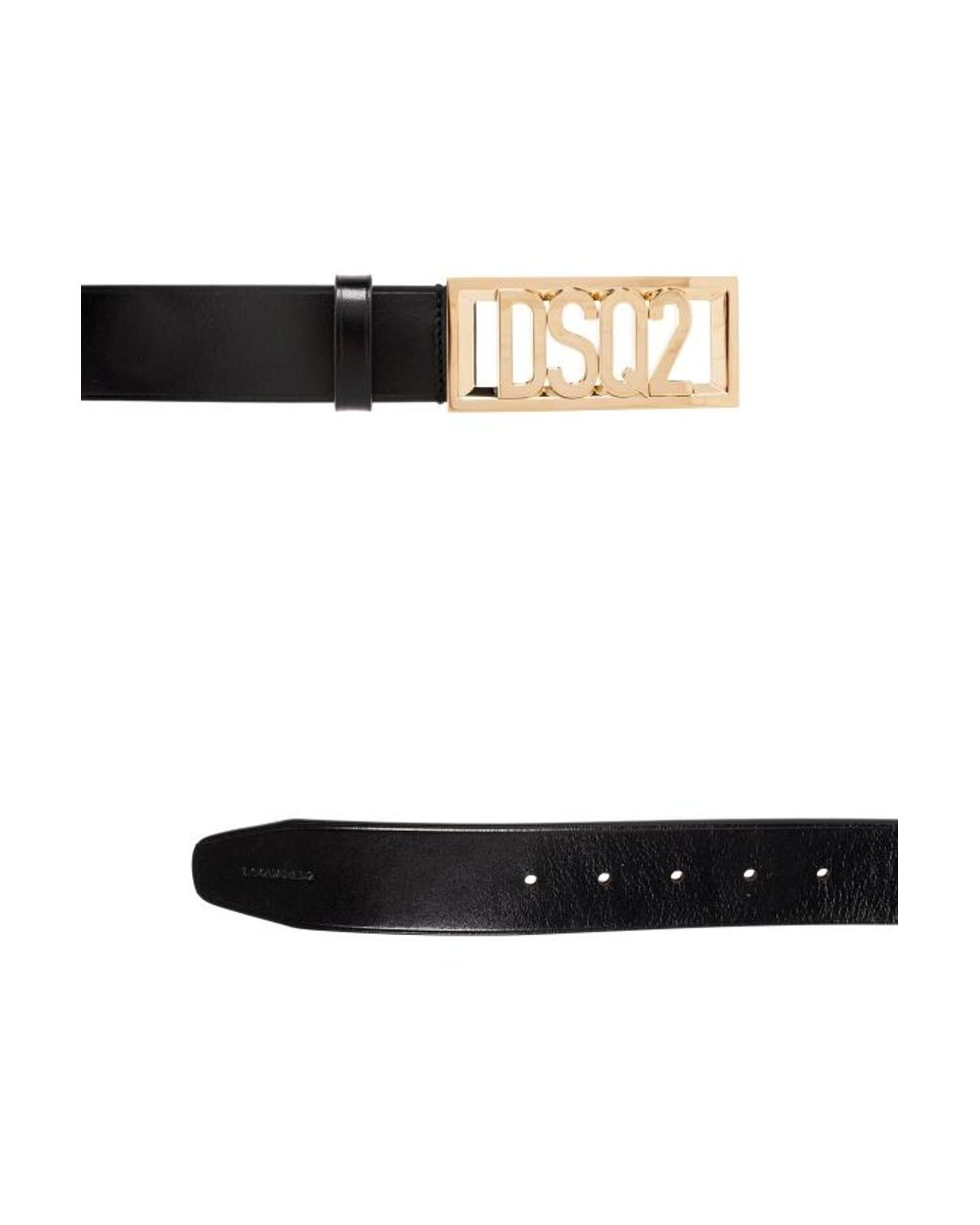DSquared² White Logo Plaque Buckle Belt for men