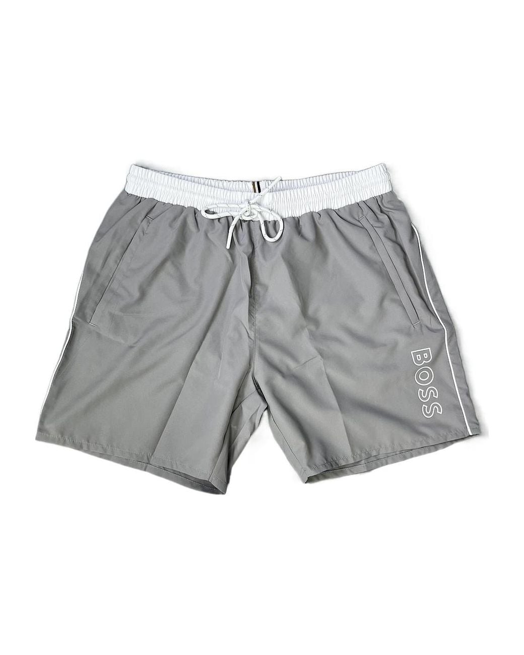 Boss Gray Lace-Up Shorts for men