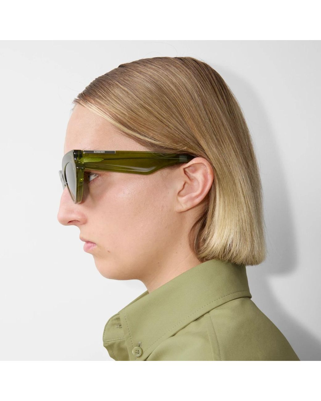 Burberry Green Classic Oval-Frame Sunglasses