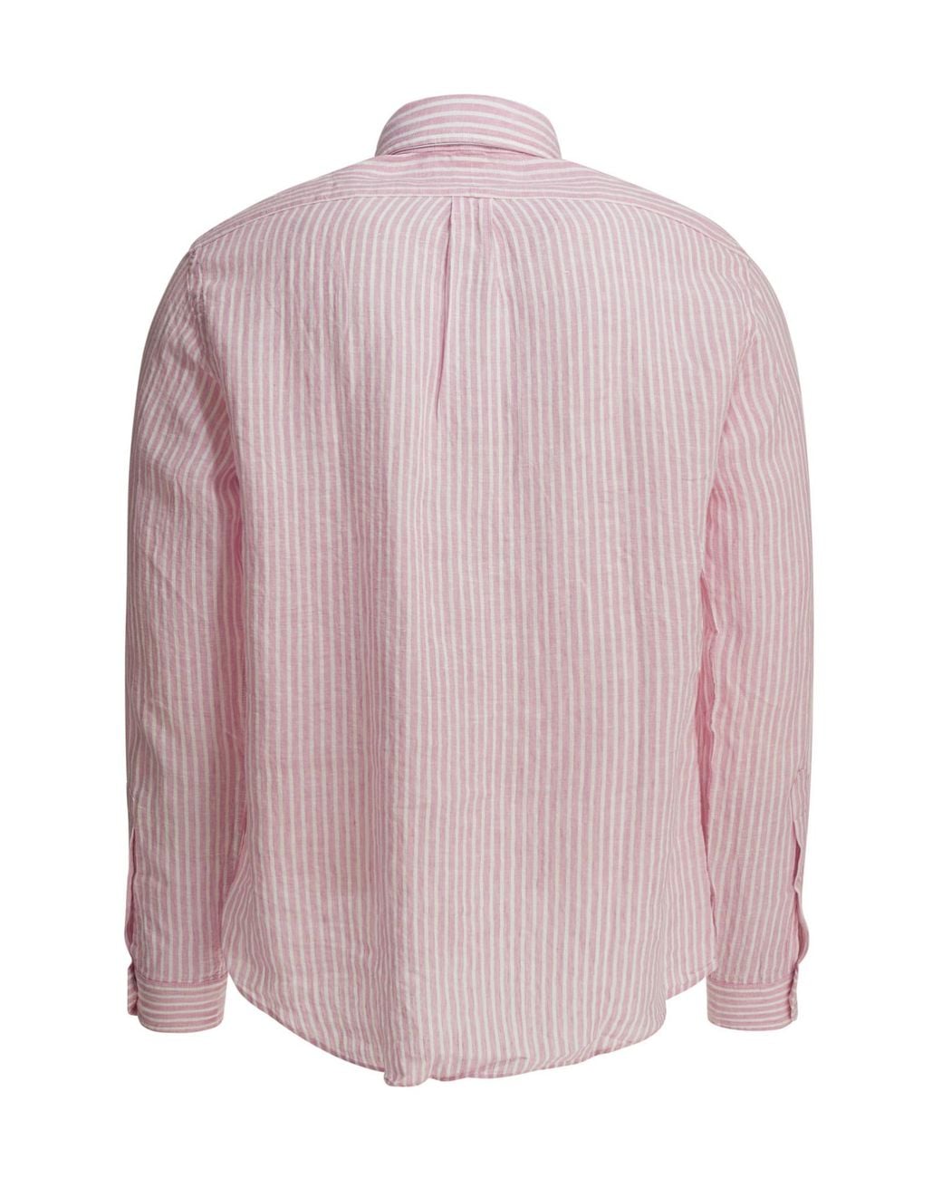 Polo Ralph Lauren Pink Logo Detailed Striped Shirt for men