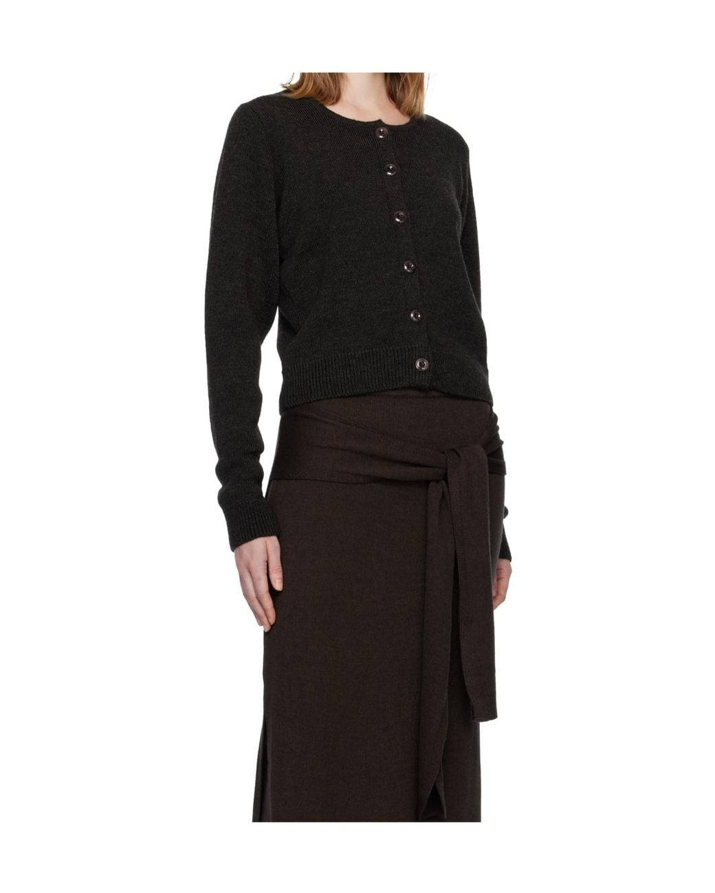 Lemaire Black Button-Front Cardigan