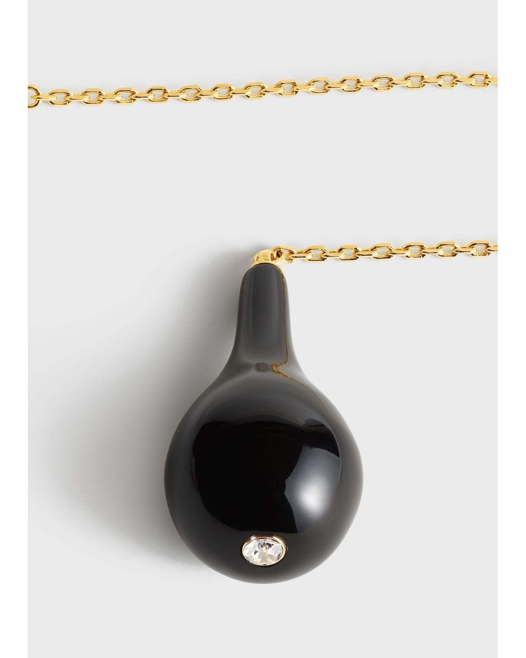 Totême White Large Onyx Teardrop-Pendant Necklace