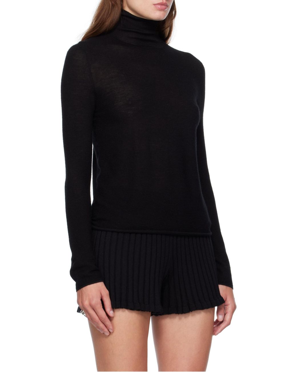 Lisa Yang Black Lory Slim Turtleneck Knitted Sweater