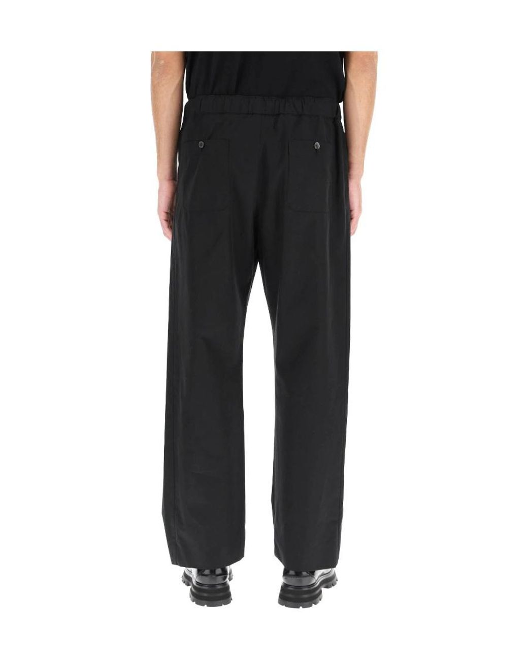 McQueen Black Wide Leg Trousers for men