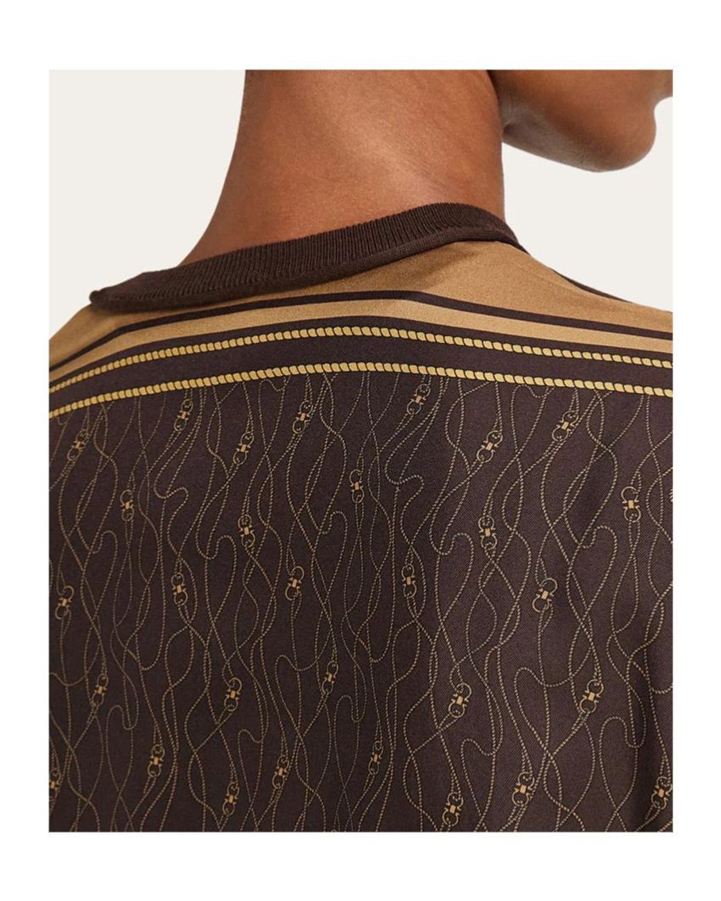 Ferragamo Brown Cardigan With Silk Panel Detail