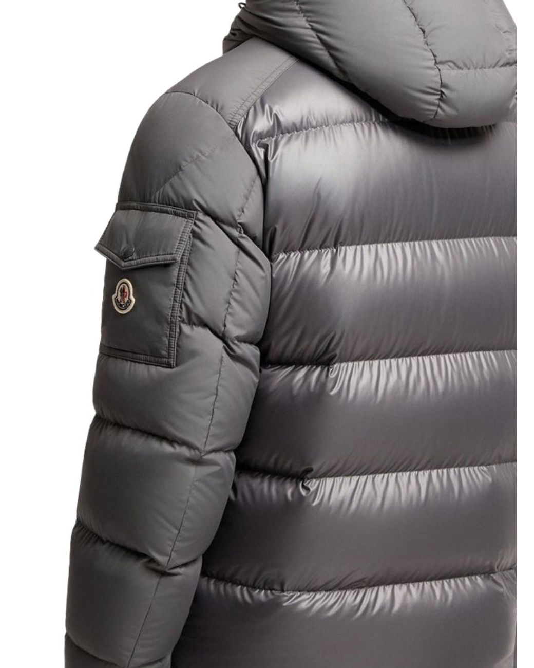 Moncler Gray Maya Zip-Up Hooded Jacket for men