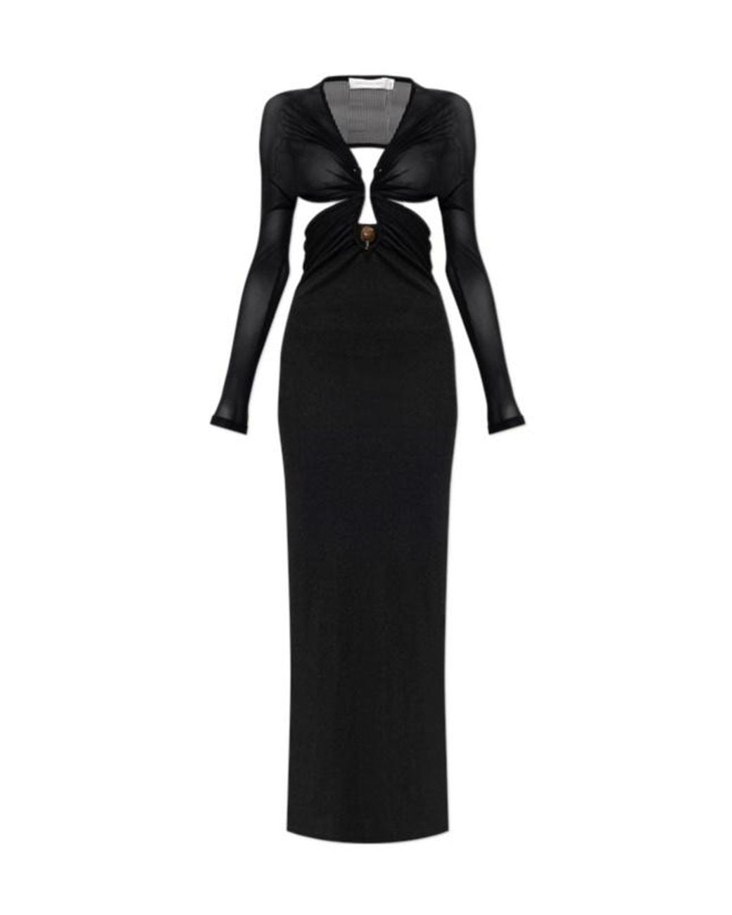 Christopher Esber Black Cut-Out Long-Sleeve Dress
