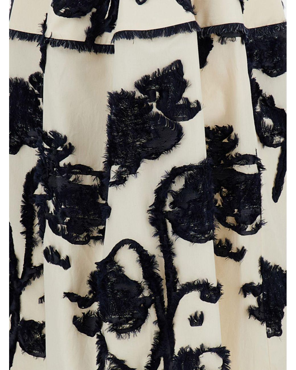 Erdem White Fil Coupe Poplin Skirt