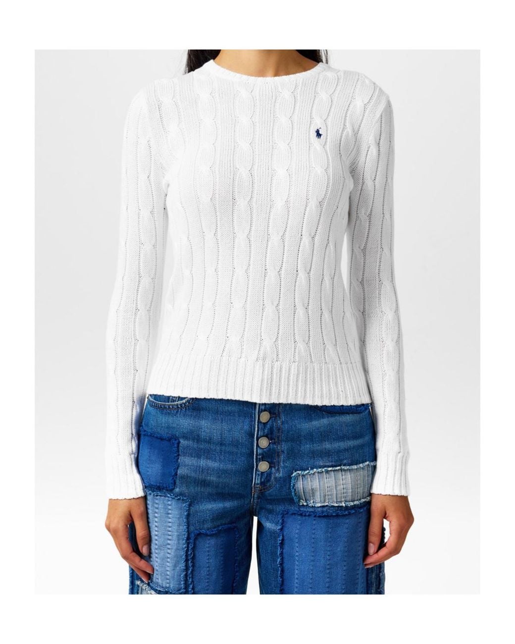 Polo Ralph Lauren White Julianna Crewneck Sweater